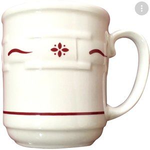 Longaberger Vintage Pottery Woven Traditions Red Mug 12 oz stonewear.